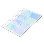 Bloc-note Ajouter le nom du logo Aquarelle bleue Planificate (Incliné)