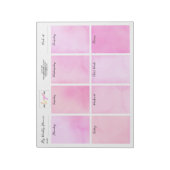 Bloc-note Ajouter le nom du logo Aquarelle rose bureau Plani (Tourné)