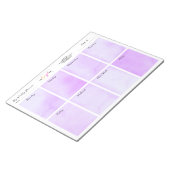 Bloc-note Ajouter le nom du logo Aquarelle violette Planific (Incliné)