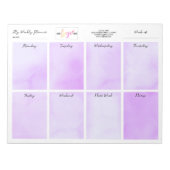 Bloc-note Ajouter le nom du logo Aquarelle violette Planific (Devant)