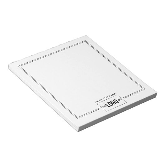 Bloc-note Ajouter Logo Élégant Style Lignes Nom Personnalisé (Incliné)