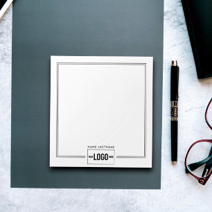 Bloc-note Ajouter Logo Élégant Style Lignes Nom Personnalisé