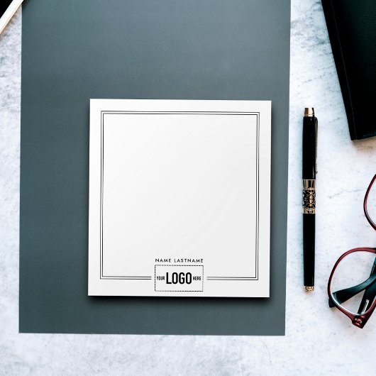 Bloc-note Ajouter Logo Élégant Style Lignes Nom Personnalisé