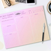 Bloc-note Ajouter Logo Pastel Personnalisé Undate Daily Plan