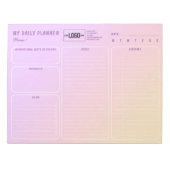Bloc-note Ajouter Logo Pastel Personnalisé Undate Daily Plan (Devant)