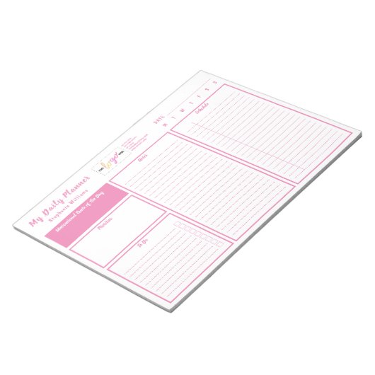 Bloc-note Ajouter Logo Personnalisé Undate Daily Planner ros (Incliné)