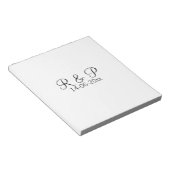 Bloc-note Ajouter monogramme du nom du couple ajouter date a (Incliné)