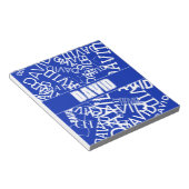 Bloc-note Ajouter n'importe quel nom, nom collage En bleu &  (Incliné)
