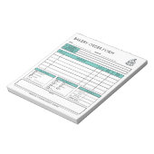 Bloc-note Ajouter un logo Boulangerie Business Mint Green Or (Tourné)