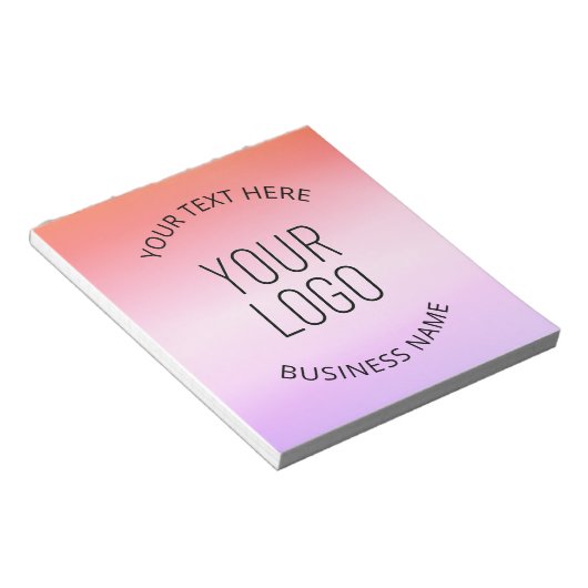Bloc-note Ajouter votre logo | Couleurs dégradées du coucher (Incliné)