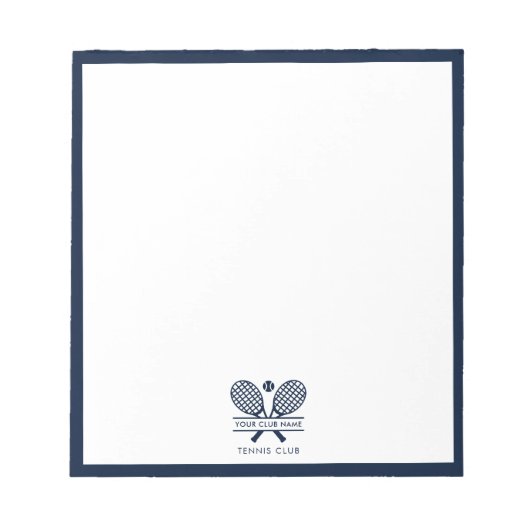 Bloc-note Ajouter Votre Nom Club Tennis Team Coach (Devant)