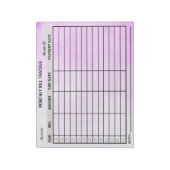 Bloc-note Ajouter votre nom Mois Bill Tracker Aquarelle (Tourné)
