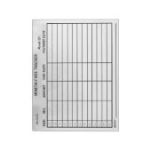 Bloc-note Ajouter votre nom Mois Bill Tracker Aquarelle (Tourné)