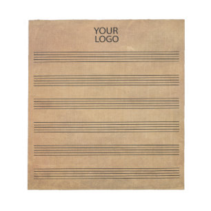 Bloc-note Ajoutez Votre Logo Feuille De Musique Vierge Vinta