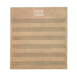Bloc-note Ajoutez Votre Logo Feuille De Musique Vierge Vinta