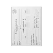 Bloc-note Ajoutez votre logo Formulaire de commande de pâtis (Tourné)