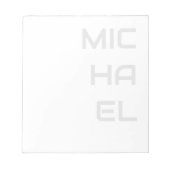 Bloc-note Ajoutez Votre Nom Moderne Simple (Devant)