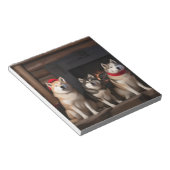 Bloc-note Akita par le Noël de la cheminée (Incliné)