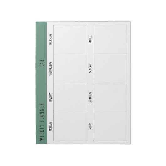 Bloc-note Alexandrite Teal Simple Modern Weekly Planner (Tourné)
