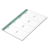 Bloc-note Alexandrite Teal Simple Modern Weekly Planner (Incliné)
