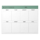 Bloc-note Alexandrite Teal Simple Modern Weekly Planner (Devant)