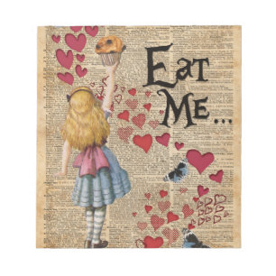 Bloc-note Alice au pays des merveilles me mangent petit pain