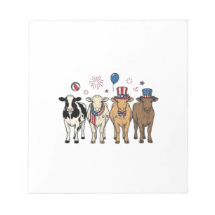 Bloc-note Alignement de vaches patriotiques dessin de t-shir