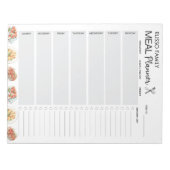 Bloc-note Alimentation italienne Aquarelle Planneur de repas (Devant)
