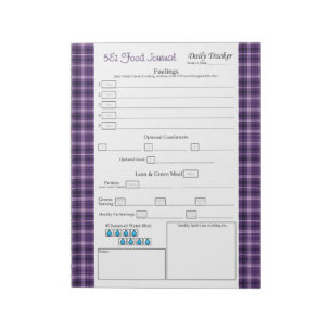Bloc-note Aliments Plaid 5 et 1 pourpre
