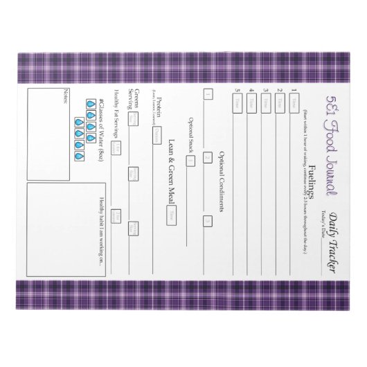 Bloc-note Aliments Plaid 5 et 1 pourpre (Devant)