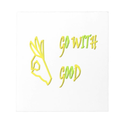 Bloc-note Aller avec de bons mots de message design vert pâl (Devant)