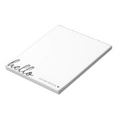 Bloc-note Allo minimal | Coeur moderne propre blanc simple (Tourné)