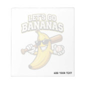 Bloc-note Allons Bananes Baseball Rétro Banane Drôle (Devant)