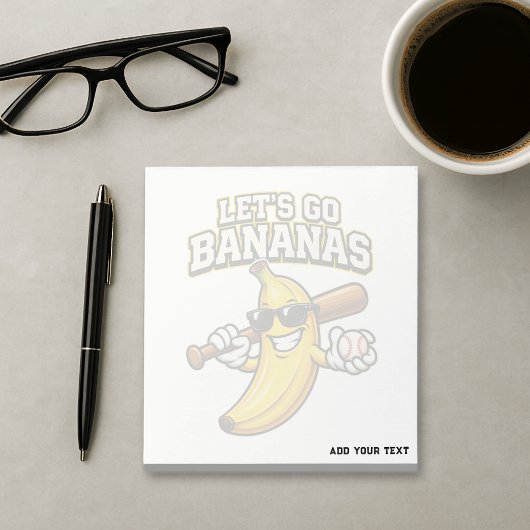 Bloc-note Allons Bananes Baseball Rétro Banane Drôle