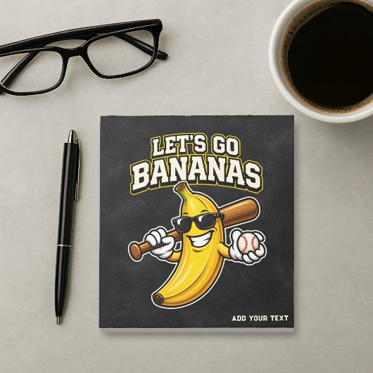 Bloc-note Allons Bananes Baseball Rétro Banane Drôle