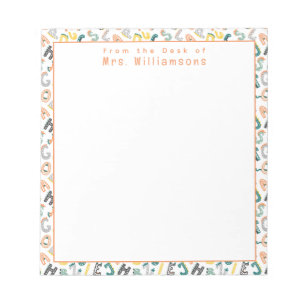 Bloc-note Alphabet Dinosaur mignon - Du bureau de l'enseigna