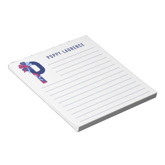 Bloc-note Alphabet floral Abstrait (Incliné)