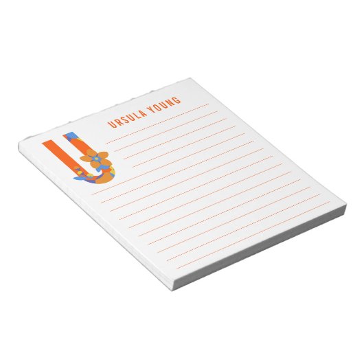 Bloc-note Alphabet floral Abstrait (Incliné)