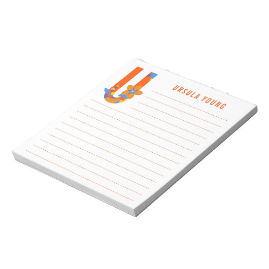 Bloc-note Alphabet floral Abstrait (Tourné)