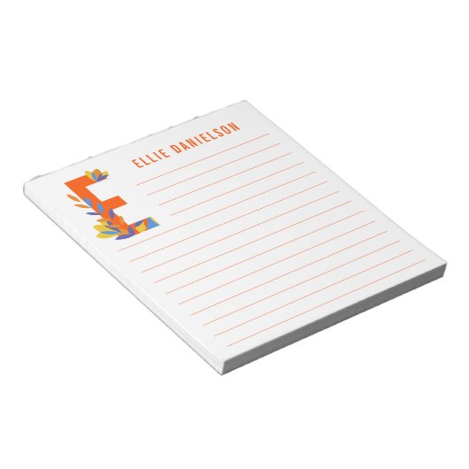 Bloc-note Alphabet floral Abstrait (Incliné)