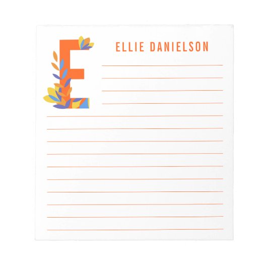 Bloc-note Alphabet floral Abstrait (Devant)