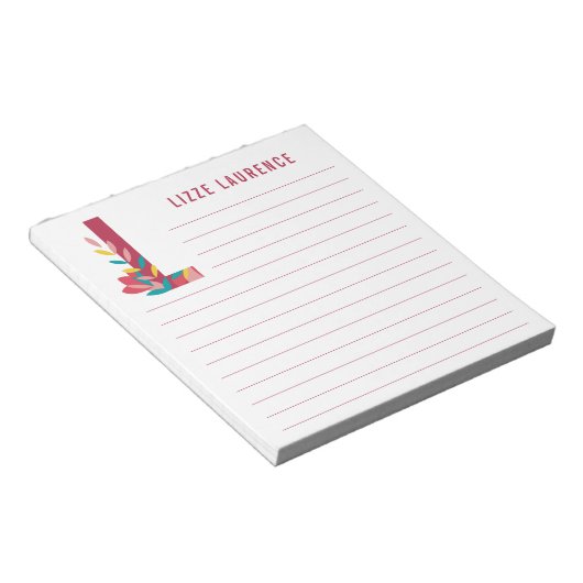 Bloc-note Alphabet floral Abstrait (Incliné)