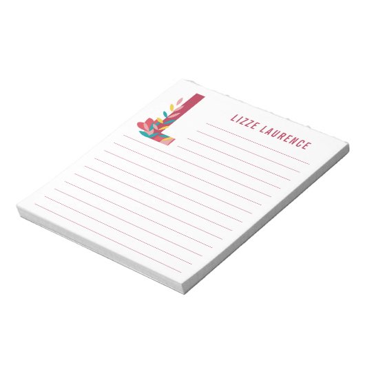 Bloc-note Alphabet floral Abstrait (Tourné)