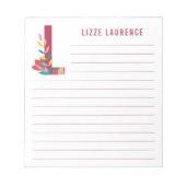 Bloc-note Alphabet floral Abstrait (Devant)