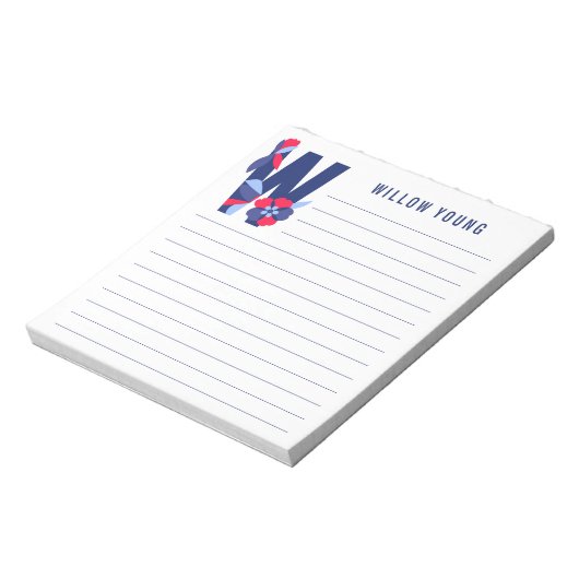 Bloc-note Alphabet floral Abstrait (Tourné)