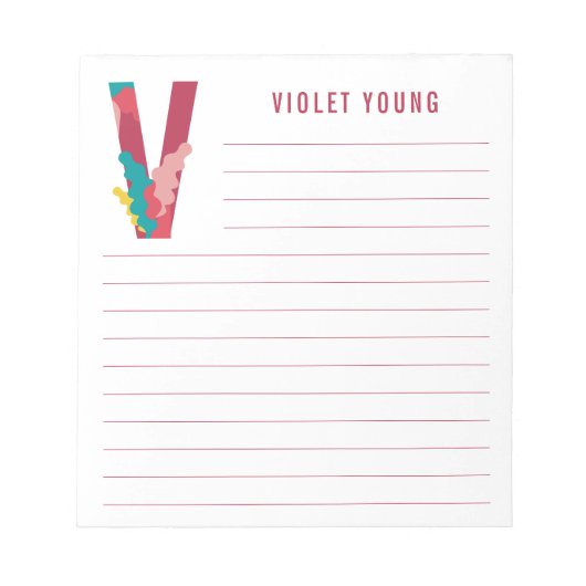 Bloc-note Alphabet floral Abstrait (Devant)