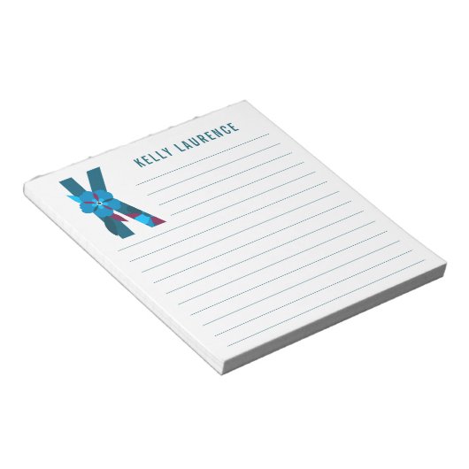 Bloc-note Alphabet floral Abstrait (Incliné)