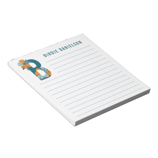 Bloc-note Alphabet floral Abstrait (Incliné)