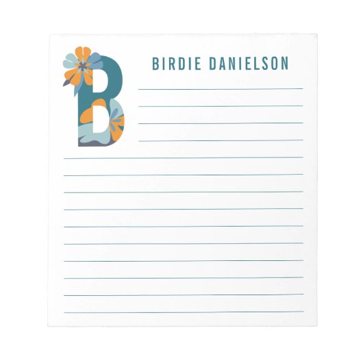 Bloc-note Alphabet floral Abstrait (Devant)