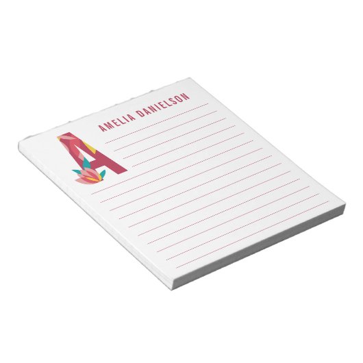 Bloc-note Alphabet floral Abstrait (Incliné)